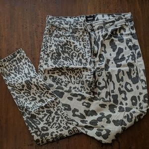 Hudson midrise Nico super skinny jeans leopard 30